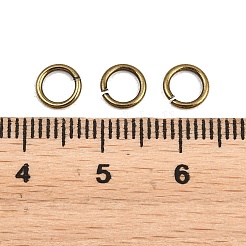 真鍮製オープンタイプ丸カン  ラウンド  アンティーク黄金  6x0.9mm  内径：4mm  約7142個/500g  19ゲージ&nbsp;KK-NH0012-01C-AB
