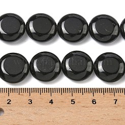 ナチュラルブラックオニキスビーズ連売り  染め＆加熱  フラットラウンド  15~15.5x6mm  穴：0.8~1mm  約26個/連  15.55~15.71インチ（39.5~39.9cm）&nbsp;G-L648-B21-15mm