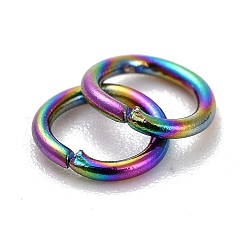 イオンプレーティング（IP）304ステンレス鋼オープン丸カン  ラウンド  虹色  22ゲージ  4x0.6mm  内径：2.8mm&nbsp;STAS-CJC0001-26B