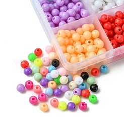 15色のプラスチックビーズ  ラウンド  ミックスカラー  6x8mm  穴：1.5mm  約70PCS /カラー  1050pc&nbsp;MACR-FS0001-79