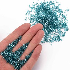 ガラス竹ビーズ  透明色光沢  ダークシアン  2.5~3x2mm  穴：0.9mm  約15000個/ポンド&nbsp;SEED-S032-11A-120A
