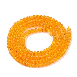 ガラスビーズ連売り  多面カット  ロンデル  オレンジ  2.5x1.5~2mm  穴：0.6~0.7mm  約154~161個/連  1連/セット&nbsp;EGLA-T021-01K