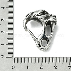 チベットスタイルの304ステンレス鋼スプリングゲートリング  アンティークシルバー  31x11.5x25mm  穴：5.5x4mm&nbsp;STAS-C099-09AS