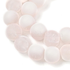 つや消しクラックルガラスビーズ  ロンデル  ミスティローズ  6x5.5mm  穴：1mm&nbsp;X1-GLAA-U001-6mm-M12