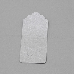 ディスプレイアクセサリー台紙  蝶の模様  銀  9x4cm  穴：4mm  100個/セット&nbsp;CDIS-WH0015-15B
