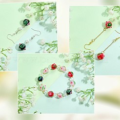 手作りランプワークの凹凸ビーズ20個  花模様の丸  パールピンク  12~12.5x11~11.5mm  穴：1.4mm&nbsp;LAMP-SZ0001-52A