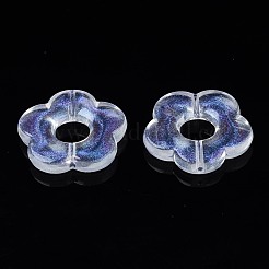 透明なアクリルビーズ  グリッターパウダー  花  透明  26.5x25.5x4.5mm  穴：1.8mm  約76個/159g&nbsp;LS-OACR-N008-069A-01