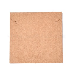 クラフト紙ジュエリーペンダントネックレスディスプレイカード  蝶の正方形  砂茶色  8x8x0.03cm&nbsp;CDIS-T004-10