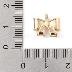 蝶結びの真鍮チャーム  14KGP本金メッキ  11x12x4mm  穴：2mm&nbsp;KK-N256-05G