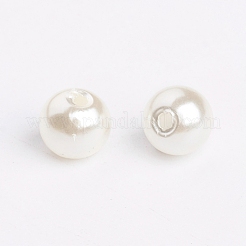 パール調アクリルビーズ  ラウンド  ホワイト  6mm  穴：約1mm  4500のPCについて&nbsp;12A-9282