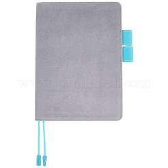 PUレザーとベルベットのノートカバー  長方形  ライトグレー  230x168x10.5mm&nbsp;AJEW-WH20130-156B-10