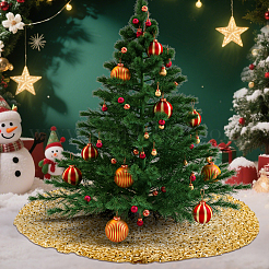 ポリエステル製スパンコールのクリスマスツリースカート  クリスマスパーティーの装飾  ゴールデンロッド  780x2mm&nbsp;DIY-WH0622-400B