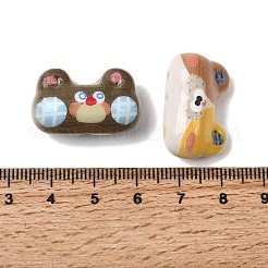 印刷された不透明なアクリルビーズ  猫  ミックスカラー  16x26x12mm  穴：2mm&nbsp;OACR-Z039-04