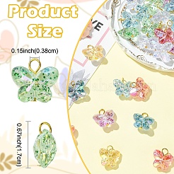 30PCSアクリルパーツ  鉄パーツ  蝶  ゴールドカラー  ミックスカラー  17mm  穴：3.8mm&nbsp;PALLOY-YW00120