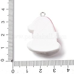 クリスマスの不透明な樹脂ペンダント  プラチナ鉄ループ付き  クリスマスの帽子  34x25x11mm  穴：2mm&nbsp;RESI-A049-05P