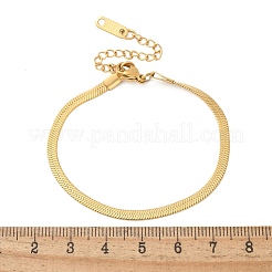 304ステンレススチール製スネークチェーンブレスレット、女性・男性用  イオンプレーティング（ip）  18KGP本金メッキ  5-7/8x1/8インチ（15cm）  ワイド：2.5mm&nbsp;STAS-S157-36A-G