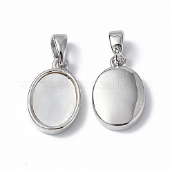 プラチナトーンブラスチャーム  淡水シェル  ニッケルフリー  オーバル  14x9.5x3mm  穴：4.5x2.5mm&nbsp;LS-KK-R134-057P-A