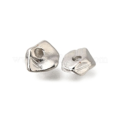 ラックメッキ合金スペーサービーズ  長持ちメッキ  鉛フリー＆カドミウムフリー  ナゲット  プラチナ  6x5x2mm  穴：1.2mm&nbsp;KK-F883-01P