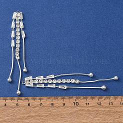 真鍮製マイクロパヴェクリアキュービックジルコニアビッグペンダント  タッセルチャーム  銀  84.5x9x4mm  穴：1.8mm&nbsp;CU-CBAEC99-01S