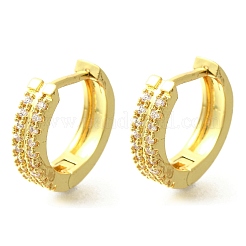 真鍮クリアキュービックジルコニアフープピアス  18KGP本金メッキ  15x4mm&nbsp;LS-EJEW-M047-20G