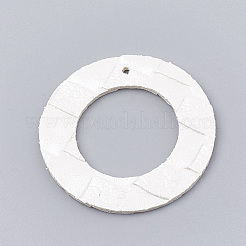 イミテーションレザーペンダント  リング  ホワイト  42x1.5mm  穴：1.8mm&nbsp;LS-FIND-N001-17B