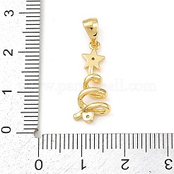 クリスマスブラスマイクロパヴェキュービックジルコニアペンダント  クリスマスツリー  ゴールドカラー  21x9x4.5mm  穴：5x3mm&nbsp;KK-K411-03G