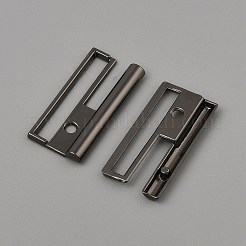 亜鉛合金ベルトバックル  長方形  ガンメタ色  33x23x3.5mm&nbsp;FIND-WH0431-46B