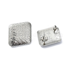 変色しない304ステンレススチールスタッドピアス金具  カン付き  菱形  25x22mm  穴：2.5mm  ピン：10.5x0.5mm&nbsp;STAS-L024-002P-01