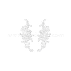 ポリエステルオーナメントアクセサリー  花  ホワイト  260x110x8mm&nbsp;PATC-WH0008-103