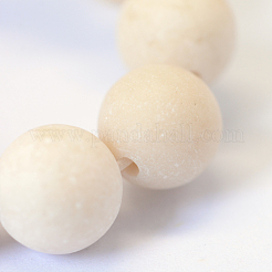つや消し天然の化石ラウンドビーズ連売り  12mm  穴：1.5mm  約32個/連  14.5~15インチ&nbsp;G-E334-12mm-22