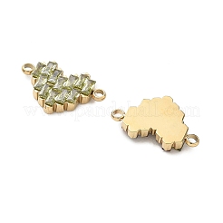 304ステンレススチールとラインストーンのコネクトチャーム  バゲットハートリンク  ゴールドカラー  ミックスカラー  10x15.5x3mm  穴：1.4mm&nbsp;RB-CBAC930-01G