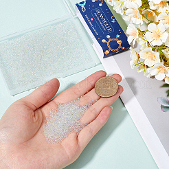 100gのバブルビーズ  DIYの3 Dネイルアートの装飾ミニガラスビーズ  小さなキャビアネイルビーズ  クリアAB  1~3mm  100グラム&nbsp;GLAA-SC0002-33