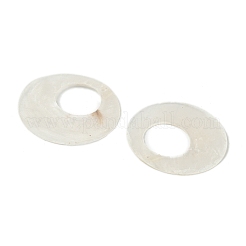 ナチュラルカピスシェルペンダント  フラットラウンドのチャーム  アンティークホワイト  49.5x1mm  穴：1.5mm&nbsp;SHEL-K006-61