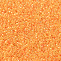 MIYUKIラウンドロカイユビーズ  日本製シードビーズ  （rr385)ファンシーライニングオレンジ  15/0  1.5mm  穴：0.7mm  約27777個/50g&nbsp;SEED-X0056-RR0385