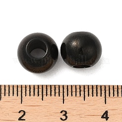 イオンプレーティング（IP）304ステンレスビーズ  ラウンド  電気泳動黒  10x8mm  穴：4mm&nbsp;X-STAS-K146-062-C-EB