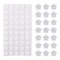 80個のシリコンイヤーナット  花  透明  8x8.2x1mm&nbsp;SIL-TADJ0001-08
