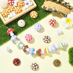 40 個 2 スタイル不透明なアクリル ビーズ  混合色  混合図形  16~25x12~25mm  穴：3mm  20個/スタイル&nbsp;MACR-CJ0002-49