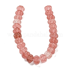 チェリークォーツガラスビーズ連売り  カボチャ  12x7.5~8mm  穴：1.4mm  約25個/連  7.48~7.87''（19~20センチメートル）&nbsp;G-G142-A04-01