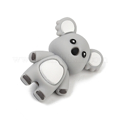 コアラ食品グレードシリコンフォーカルビーズ  DIYの看護ネックレス用  ライトグレー  29.5x23x15mm  穴：3mm&nbsp;SIL-A009-04A
