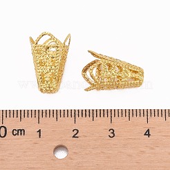 ゴールドカラーアイアン製花座ビーズキャップ  ファンシービーズキャップ  10 16 MMXmm  穴：1.5mm&nbsp;X-E047Y-G