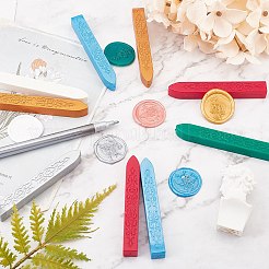 DIYスタンプ作りキット  シーリングワックス粒子を含む  ステンレススチールスプーン  ろうそく  ミックスカラー  シーリングワックス粒子：18個&nbsp;DIY-CP0004-40