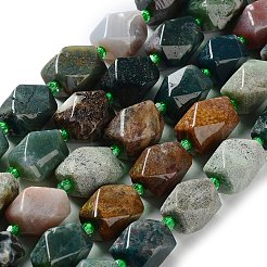天然石インディアン瑪瑙ビーズ連売り  シードビーズで  多面カット  菱形  17~21x13~16x12~15mm  穴：1.2~1.4mm  約18~19個/連  15.35~15.79インチ（39~40.1cm）&nbsp;G-C182-29-02