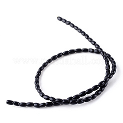 天然のオブシディアンビーズ連売り  ライス  8x5~6mm  穴：0.8mm  約50個/連  15.7インチ&nbsp;X-G-R356-51