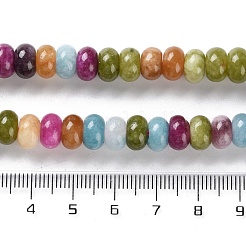 天然染め白翡翠ビーズ連売り  ロンデル  ミックスカラー  8~8.5x5mm  穴：1.2mm  約75個/連  14.96''（38センチメートル）&nbsp;G-B124-B01-01