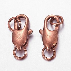 真鍮カニカン  カドミウムフリー＆鉛フリー  赤銅鉱  16x6mm  穴：2.5mm&nbsp;X-KK-KK802-R-NR