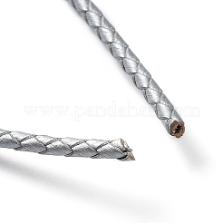 編み込みレザーコード  銀  3mm  50ヤード/バンドル&nbsp;VL3mm-24