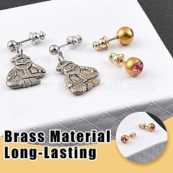 真鍮製イヤーナット 20色 2個  弾丸  弾丸ピアスキャッチ  ミックスカラー  6x5mm  穴：0.8mm  10個/カラー&nbsp;KK-YW0004-63