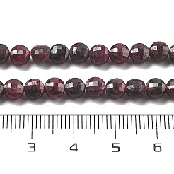 天然石ガーネットビーズ連売り  ファセットコインビーズ  フラットラウンド  5~5.5x3~3.5mm  穴：0.8~1mm  約80~81個/連  15.16~15.24インチ（38.5~38.7cm）&nbsp;G-C179-A25-01