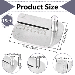 ステンレススチール製ステッチ補助ツール  ステンレス鋼色  6.5x4.5x0.4cm&nbsp;TOOL-WH0165-19