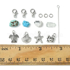 天然石と合成石の混合と合金チャーム  プラチナ  4~18x4~13x2~7mm  穴：1~2mm&nbsp;FIND-FS0002-16